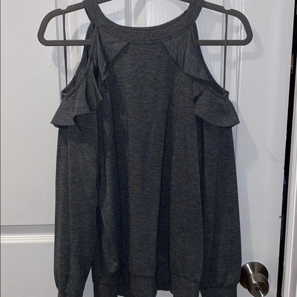 EXPRESS Cold-shoulder Ruffle Shirt